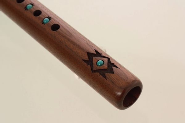 Sparrow Hawk "A" - Walnut w/ Turquoise Inlay - Image 3